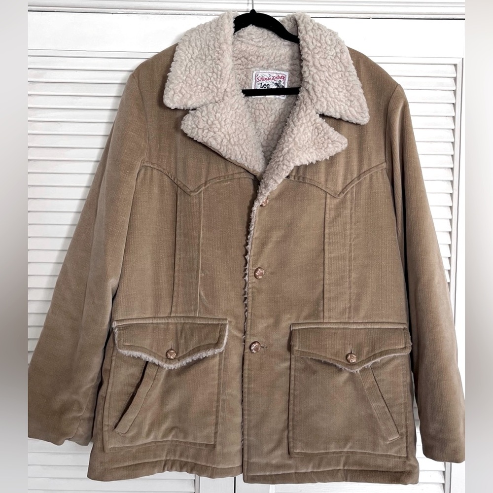 RARE Lee Storm Rider Vintage 1970s Full Length Sherpa Corduroy Rancher Coat - Picture 1 of 15